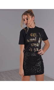 ALL I WANT BLACK T-SHIRT