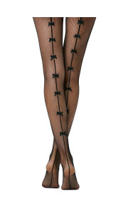 NET TIGHTS WITH MINI BOWS