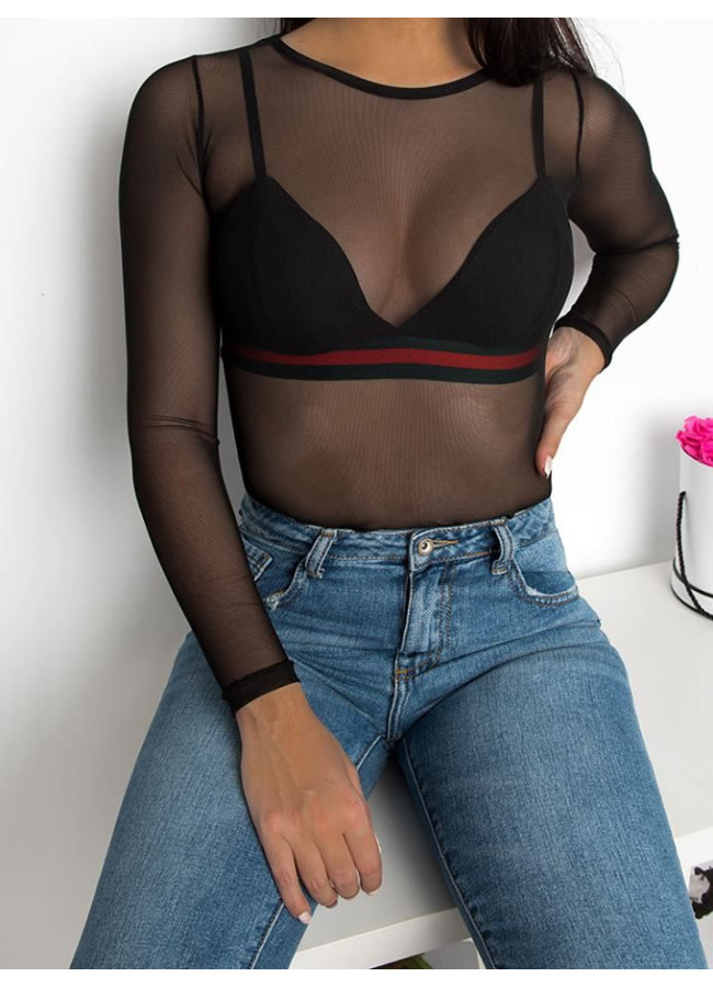 TULLE BLACK BLOUSE
