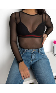 TULLE BLACK BLOUSE