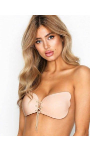 PUSH UP OPEN BACK BEIGE BRA