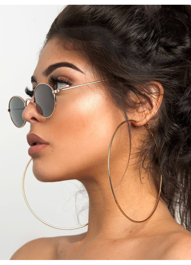 JAY GOLD LARGE HOOP EARRINGS