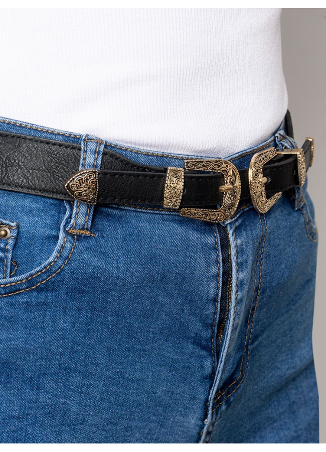 JET GOLD DOUBLE BUCKLE BELT