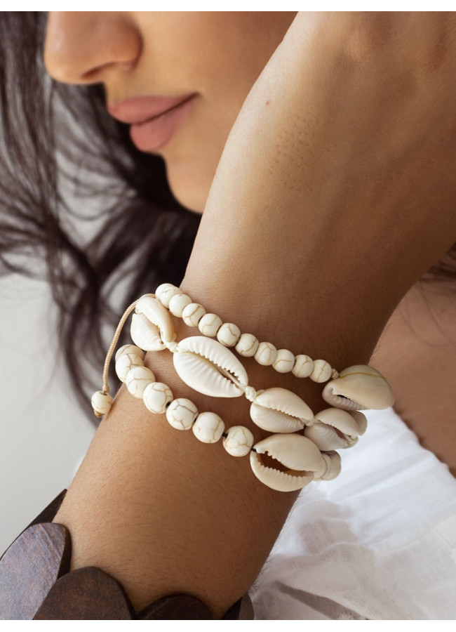 WHITE SEASHELL BRACELETS (3 DESIGNS)