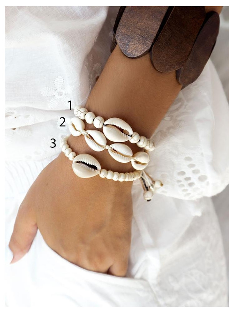 WHITE SEASHELL BRACELETS (3 DESIGNS)
