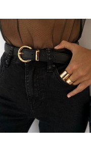 ROUND BUCKLE BLACK BELT