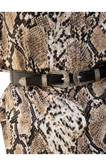 JET SILVER DOUBLE BUCKLE BELT
