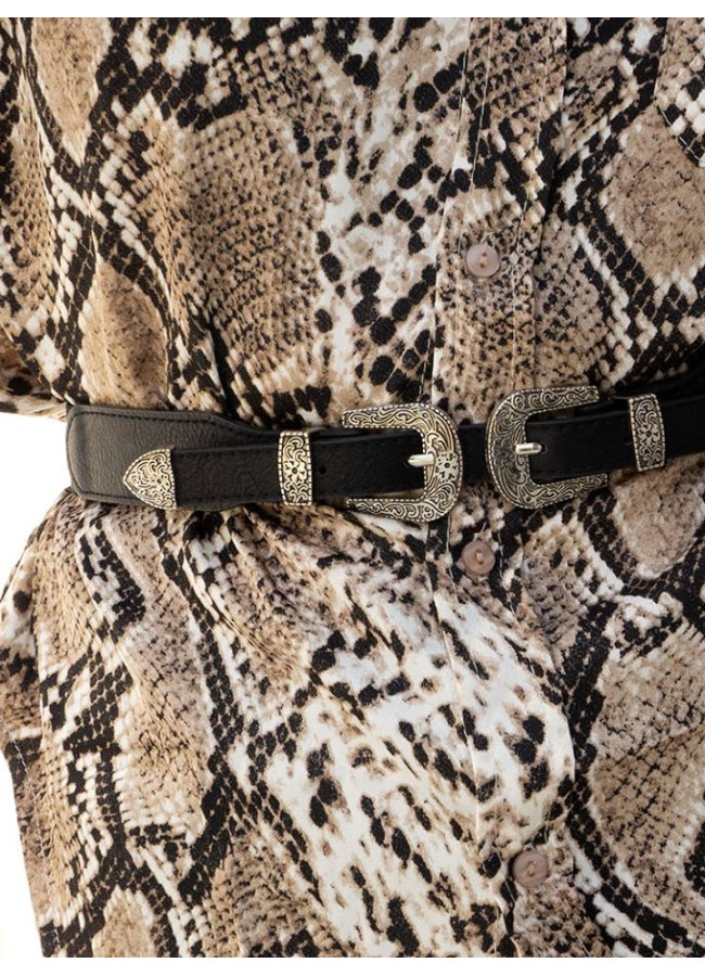 JET SILVER DOUBLE BUCKLE BELT