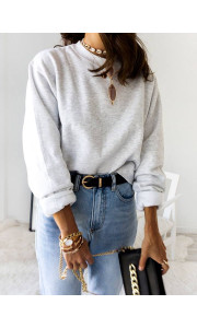 ASH GREY CROP SWEATSHIRT