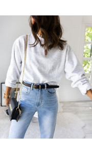 ASH GREY CROP SWEATSHIRT