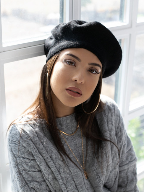 BLACK RETRO BERET