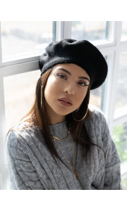BLACK RETRO BERET