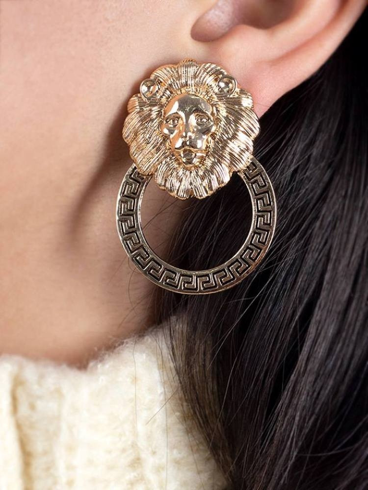 GOLD LION EARRINGS