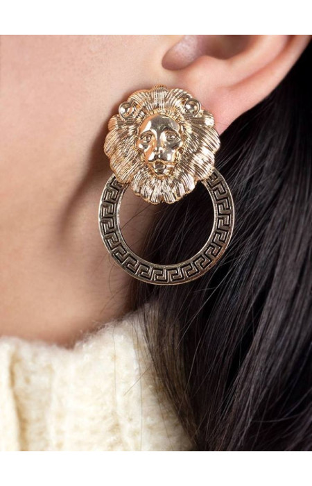 GOLD LION EARRINGS