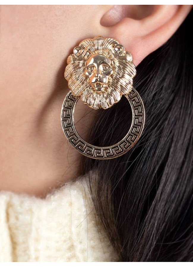 GOLD LION EARRINGS