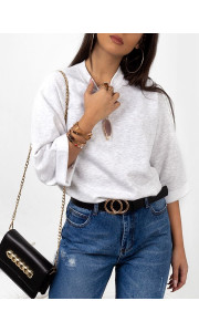 CROP SLEEVE GREY SWEATSHIRT