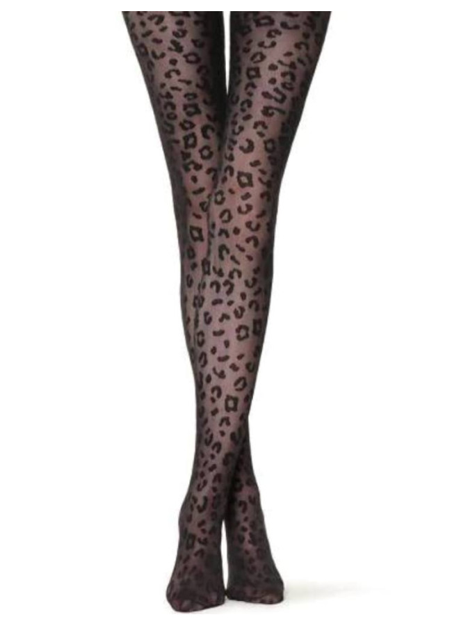 BLACK LEOPARD TIGHTS