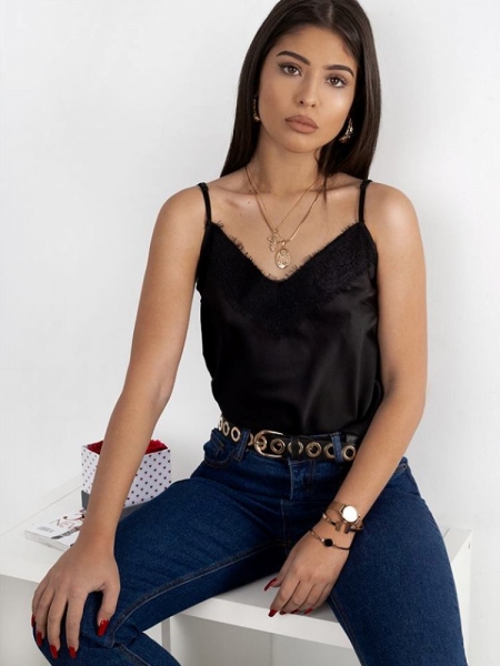 ΜΑΥΡΟ ΣΑΤΕΝ ΤΟΠ - SATIN LINGERIE