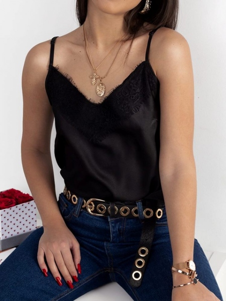 ΜΑΥΡΟ ΣΑΤΕΝ ΤΟΠ - SATIN LINGERIE