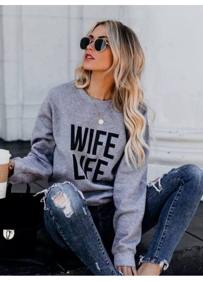 WIFE LIFE GREY SWEATSHIRT