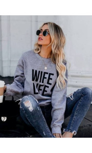 WIFE LIFE GREY SWEATSHIRT