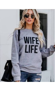 WIFE LIFE GREY SWEATSHIRT