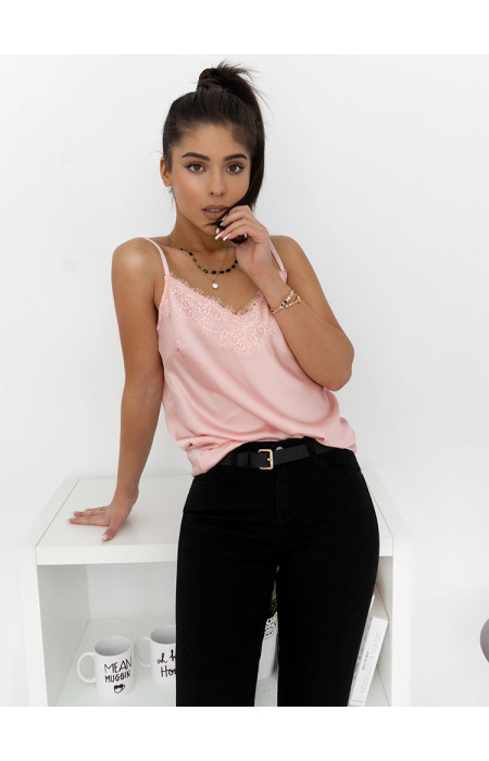 PINK SATIN LINGERIE TOP