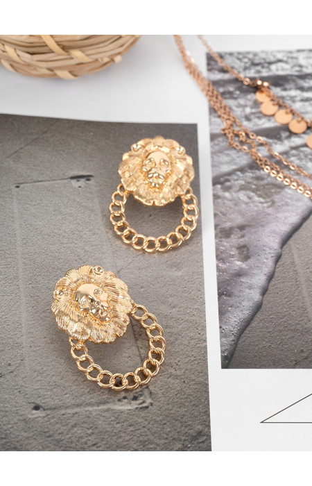 LION CIRCLE EARRINGS
