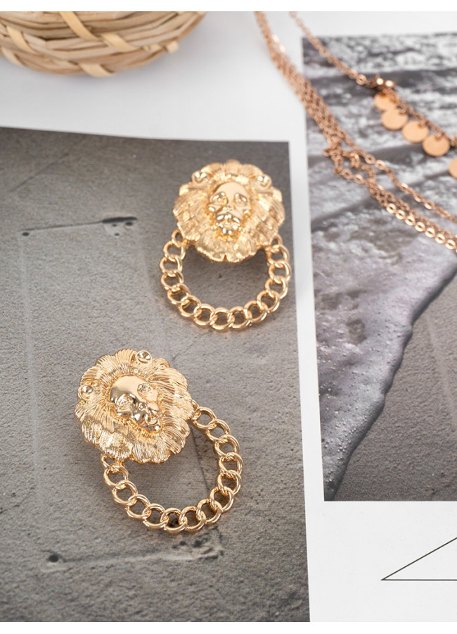 LION CIRCLE EARRINGS