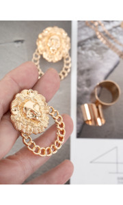 LION CIRCLE EARRINGS
