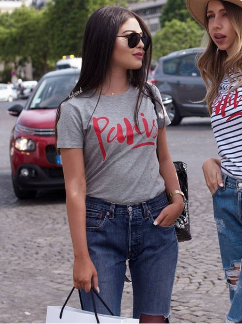 PARIS GREY WITH RED TSHIRT