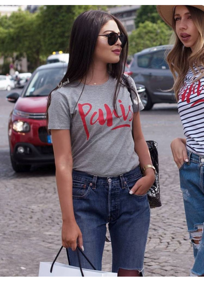 PARIS GREY WITH RED TSHIRT