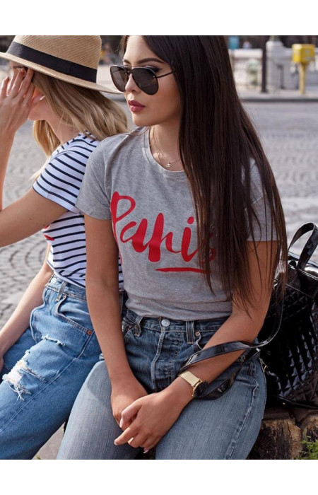 PARIS GREY WITH RED TSHIRT