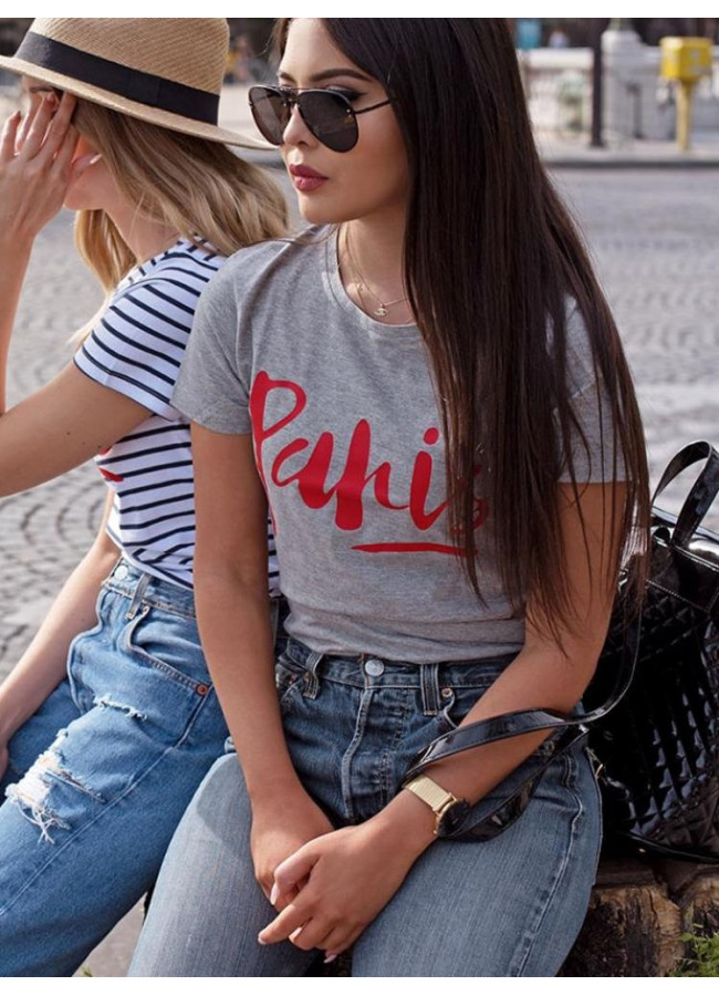 PARIS GREY WITH RED TSHIRT