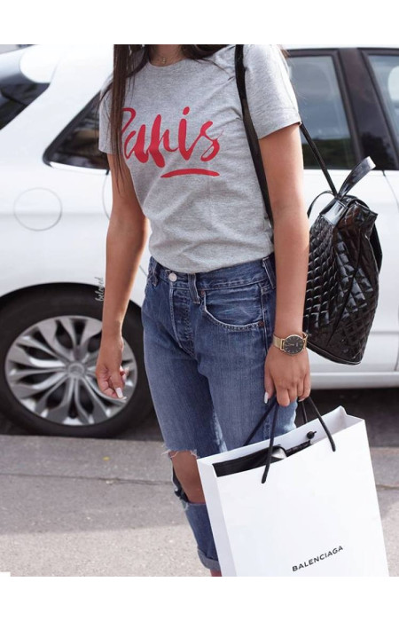 PARIS GREY WITH RED TSHIRT