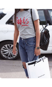 PARIS GREY WITH RED TSHIRT