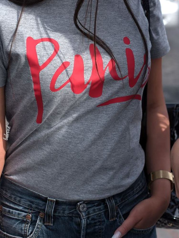 PARIS GREY WITH RED TSHIRT