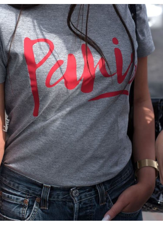 PARIS GREY WITH RED TSHIRT