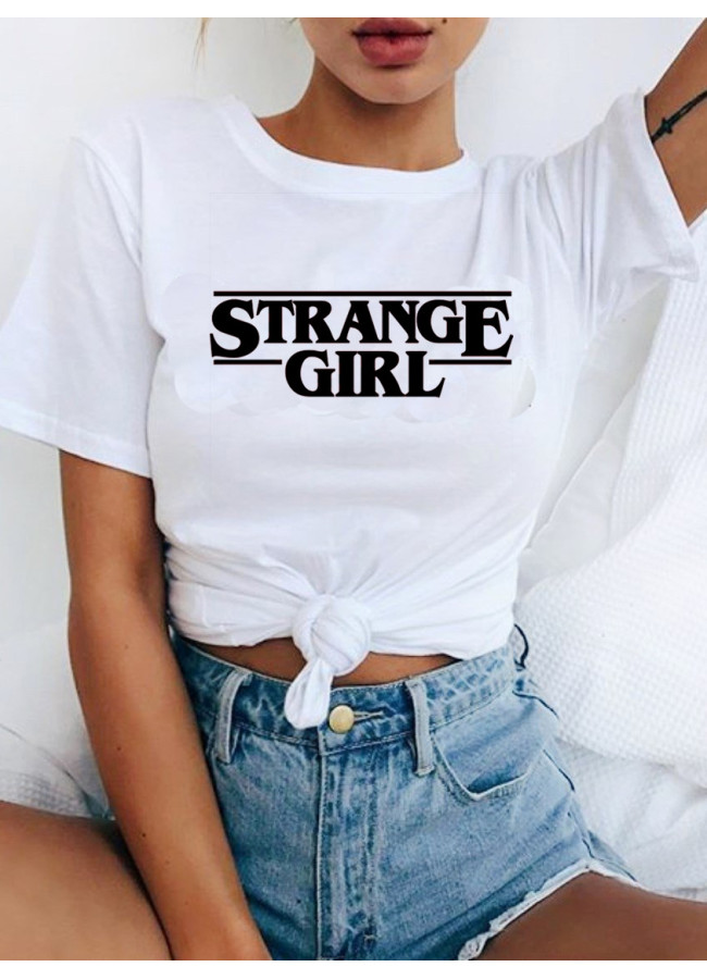 STRANGE GIRL WHITE T-SHIRT