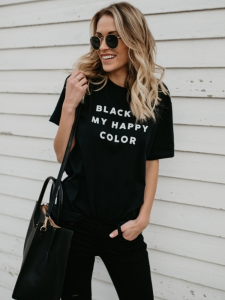 BLACK IS MY HAPPY COLOR T-SHIRT