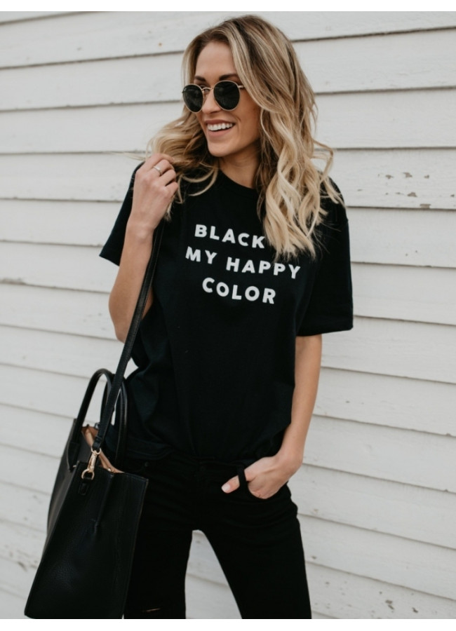 BLACK IS MY HAPPY COLOR T-SHIRT