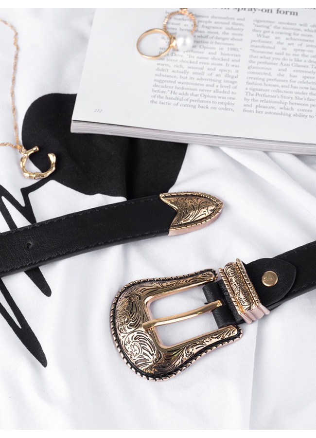 DROGO GOLD DOUBLE BUCKLE BELT