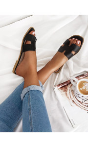 SAGE BLACK SLIPPERS