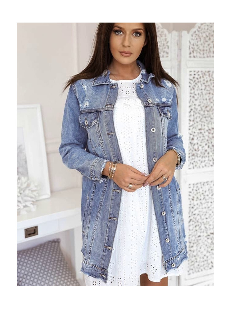 LONG DISTRESSED JEAN JACKET