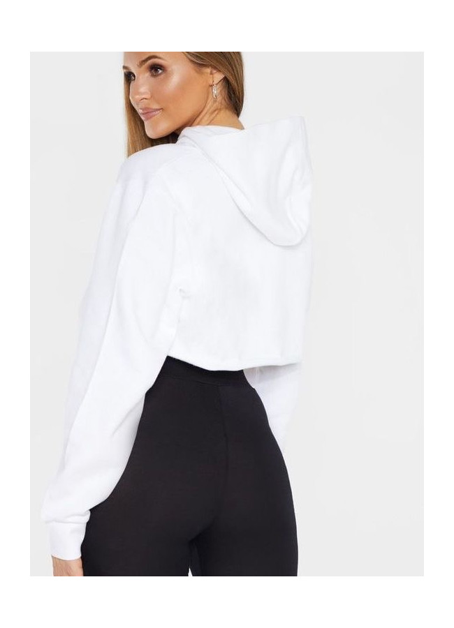 WHITE CROP HOODIE