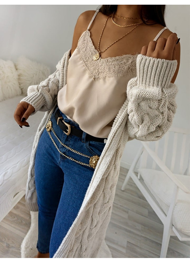 CAPUCCINO SATIN LINGERIE TOP