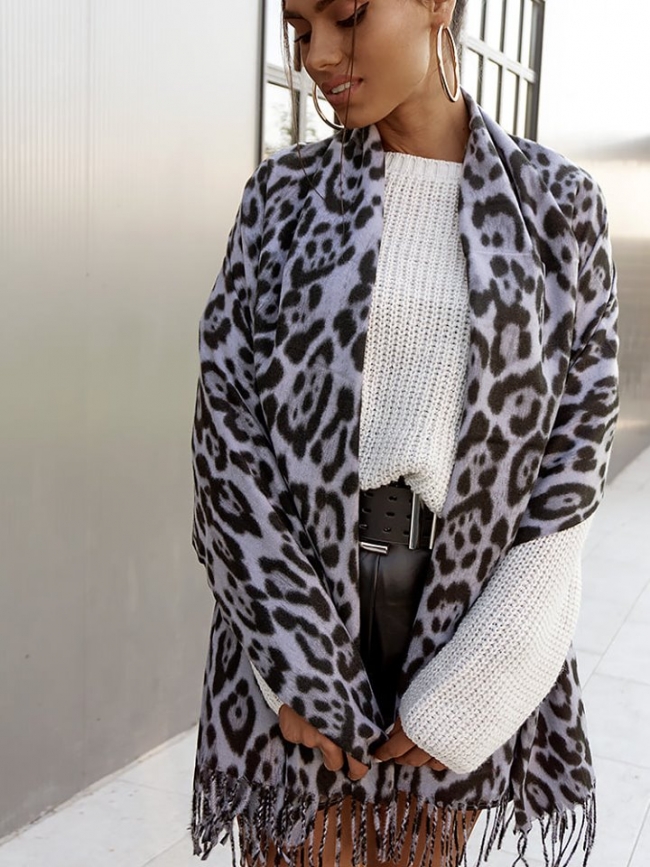 ΓΚΡΙ ΛΕΟΠΑΡ ΕΣΑΡΠΑ - MOHAIR