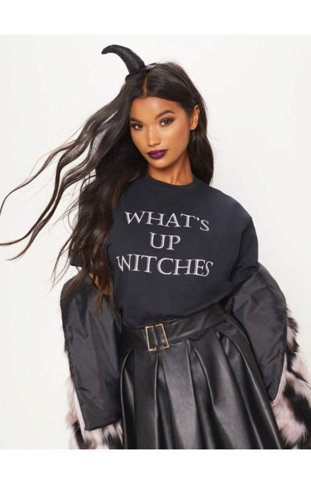 WHAT'S UP WITCHES BLACK TSHIRT