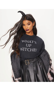 WHAT'S UP WITCHES BLACK TSHIRT
