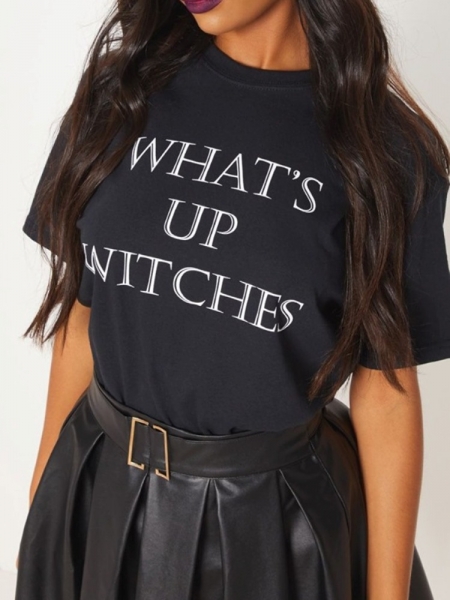 WHAT'S UP WITCHES BLACK TSHIRT